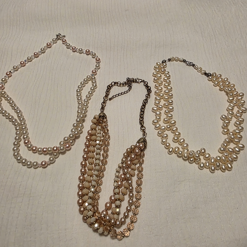 Chic Multi-Strand Pearl Necklace Set